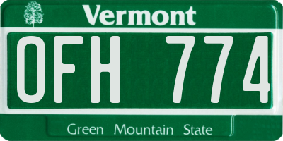 VT license plate OFH774