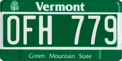 VT license plate OFH779