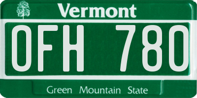 VT license plate OFH780