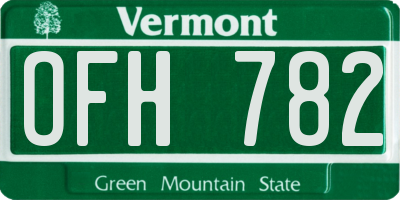 VT license plate OFH782