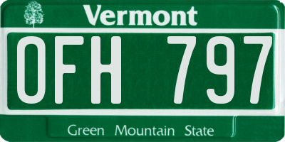 VT license plate OFH797