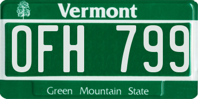 VT license plate OFH799