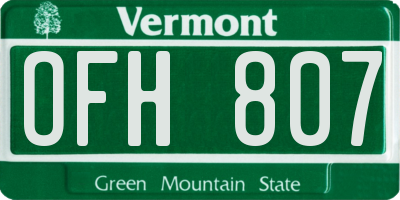 VT license plate OFH807