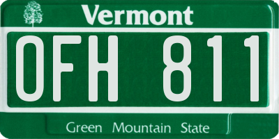 VT license plate OFH811