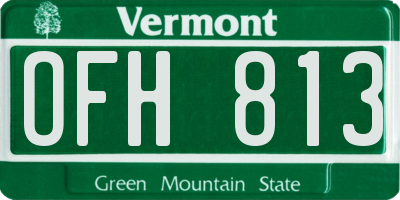 VT license plate OFH813