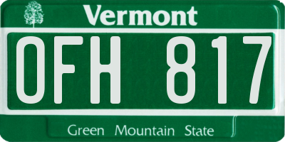 VT license plate OFH817