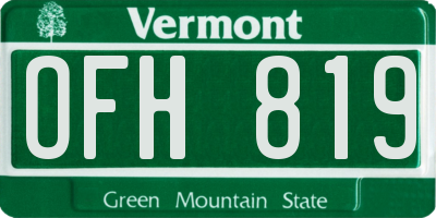 VT license plate OFH819