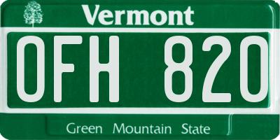 VT license plate OFH820