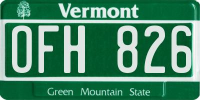 VT license plate OFH826
