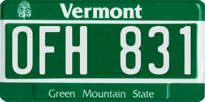 VT license plate OFH831