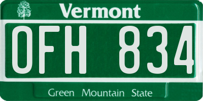 VT license plate OFH834