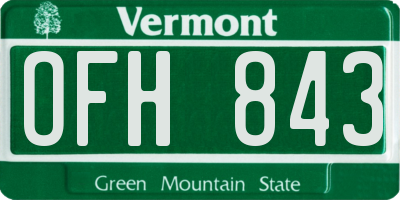VT license plate OFH843