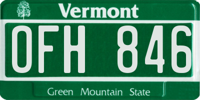 VT license plate OFH846