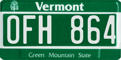 VT license plate OFH864