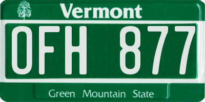 VT license plate OFH877