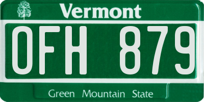 VT license plate OFH879