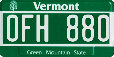 VT license plate OFH880