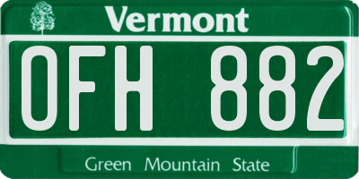 VT license plate OFH882