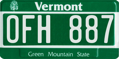 VT license plate OFH887