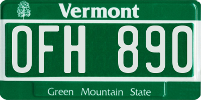 VT license plate OFH890