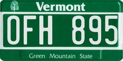 VT license plate OFH895