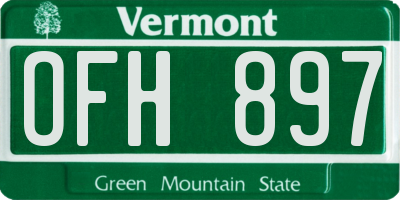 VT license plate OFH897