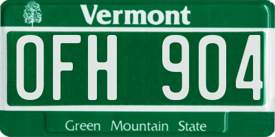 VT license plate OFH904