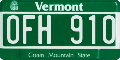 VT license plate OFH910