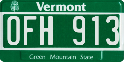 VT license plate OFH913