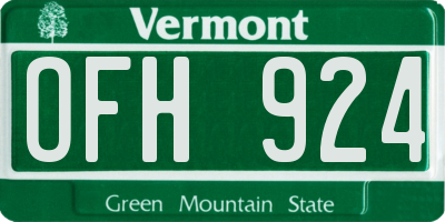 VT license plate OFH924