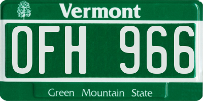 VT license plate OFH966