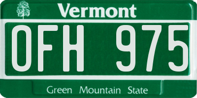 VT license plate OFH975