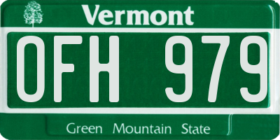 VT license plate OFH979