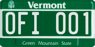 VT license plate OFI001
