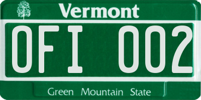 VT license plate OFI002