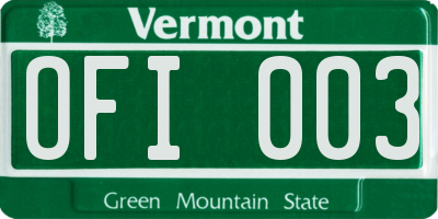 VT license plate OFI003