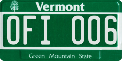VT license plate OFI006