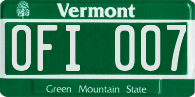 VT license plate OFI007