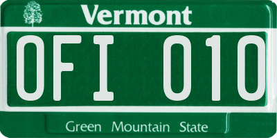 VT license plate OFI010