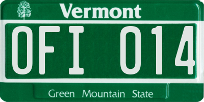 VT license plate OFI014