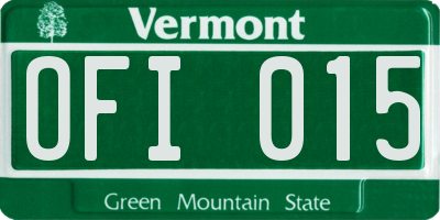 VT license plate OFI015