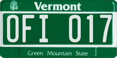 VT license plate OFI017
