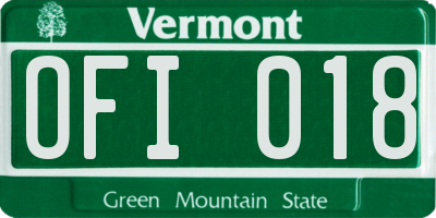 VT license plate OFI018