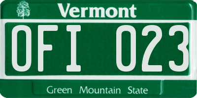 VT license plate OFI023