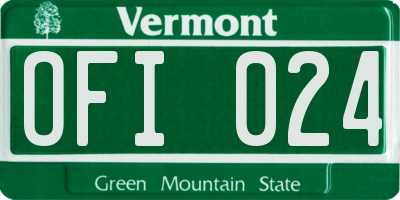 VT license plate OFI024