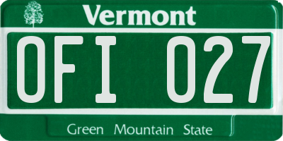 VT license plate OFI027