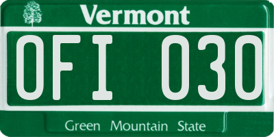 VT license plate OFI030