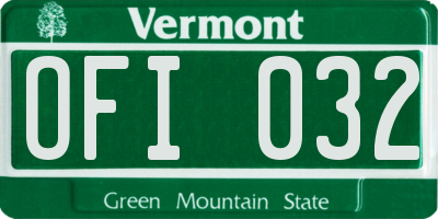 VT license plate OFI032