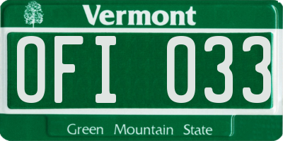 VT license plate OFI033