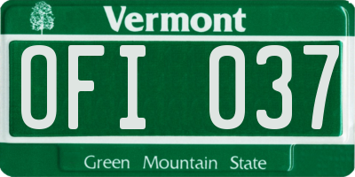 VT license plate OFI037